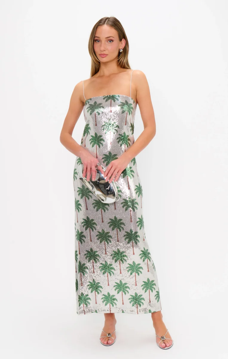 Lizzy Midi Dress ~ Disco Palm Sequins - Image 2
