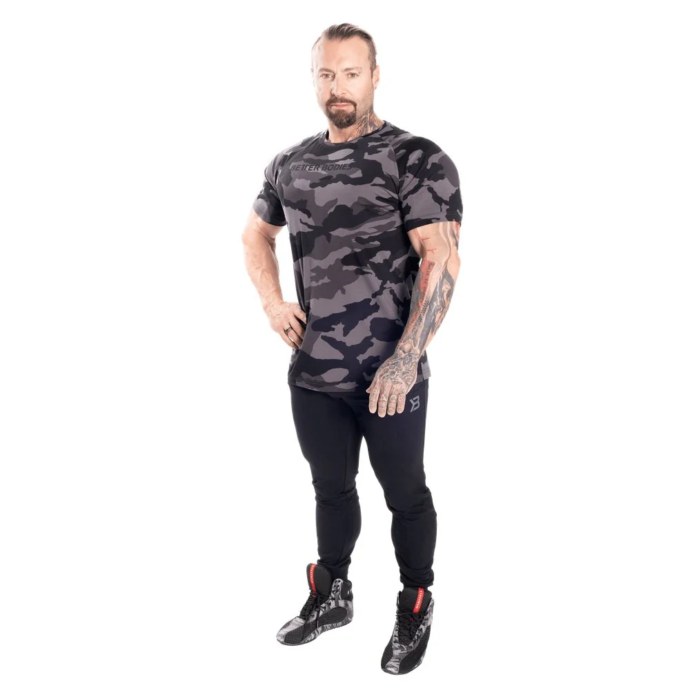Better Bodies Gym Tapered Tee - Dark Camo - Image 4