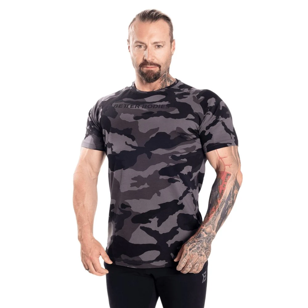 Better Bodies Gym Tapered Tee - Dark Camo - Image 2