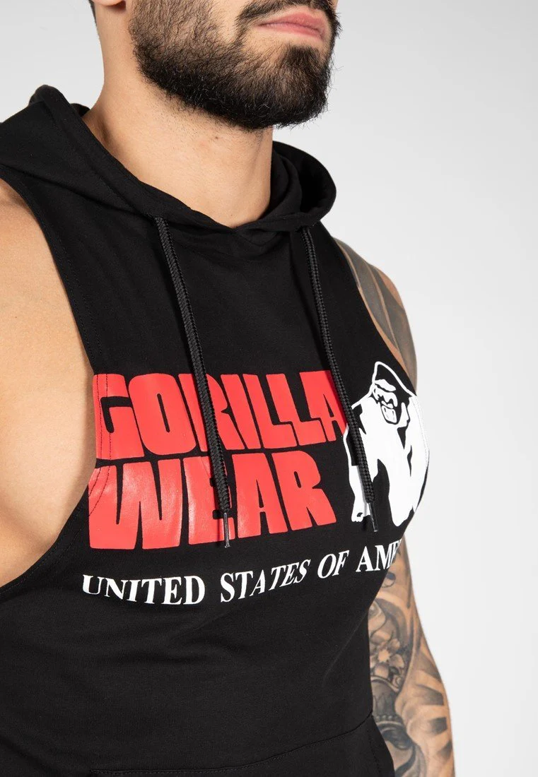 Gorilla Wear Rogers Hooded Tank Top - Black - Image 4