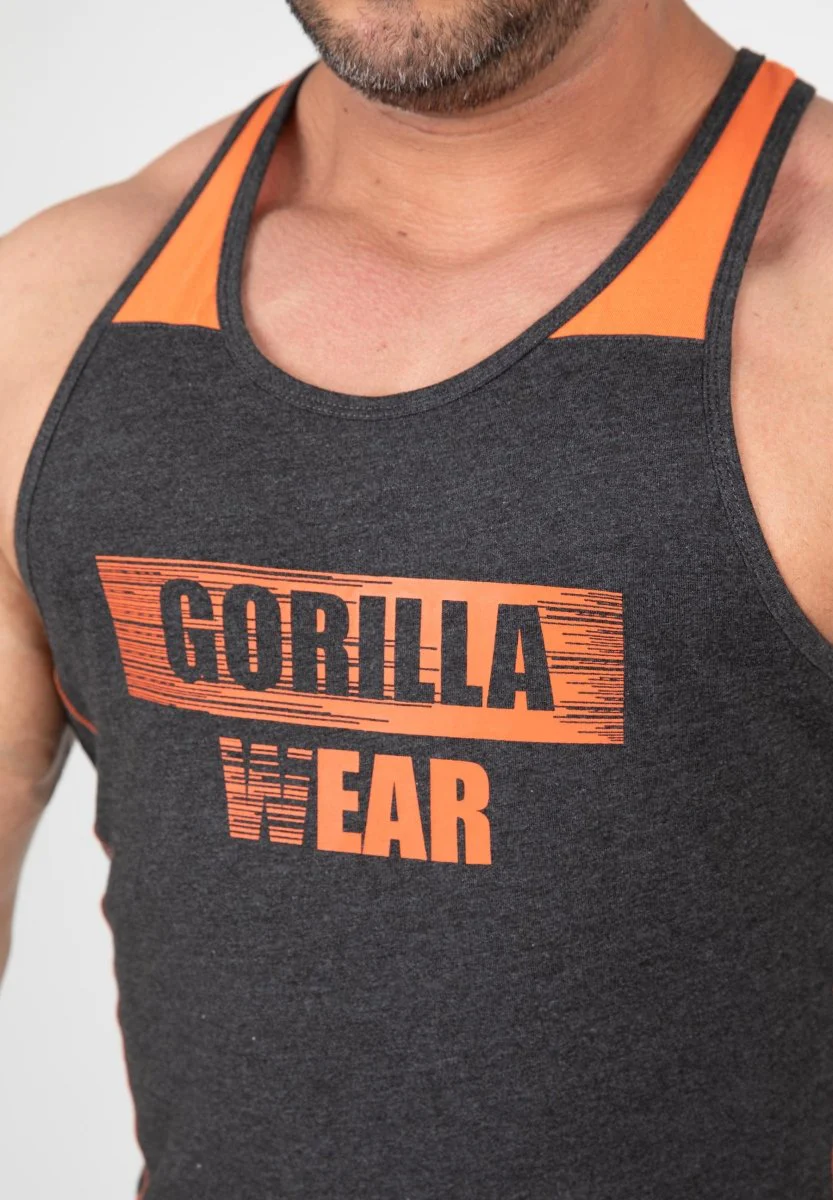 Gorilla Wear Wallace Tank Top - Grey/Orange - Image 5